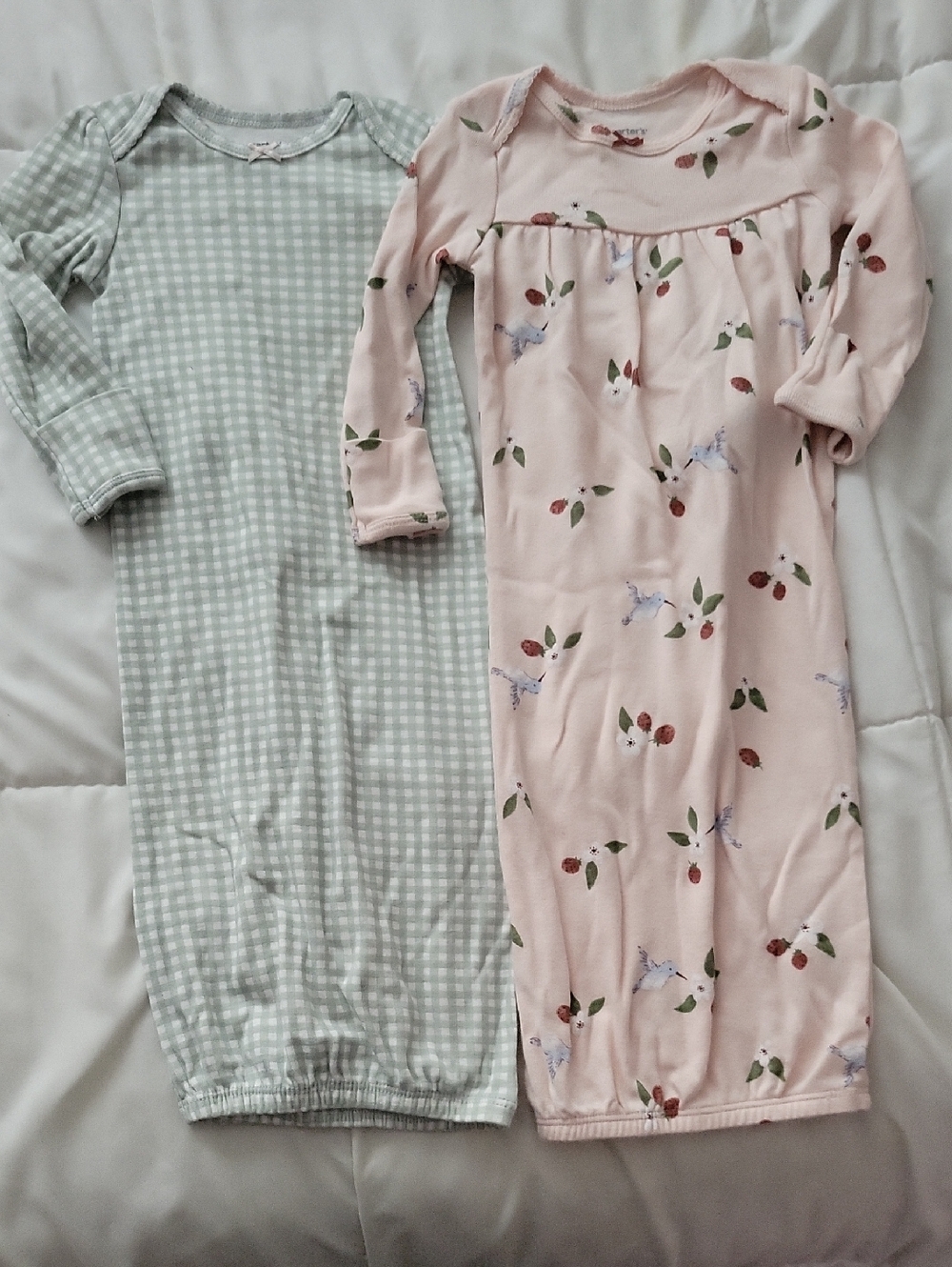 Carter's Pink Floral & Sage Gingham Sleep Gowns